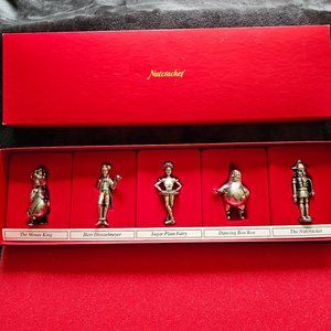 Oneida 1992 The Nutcracker Prince Christmas Ornament Set Vintage Silverplate